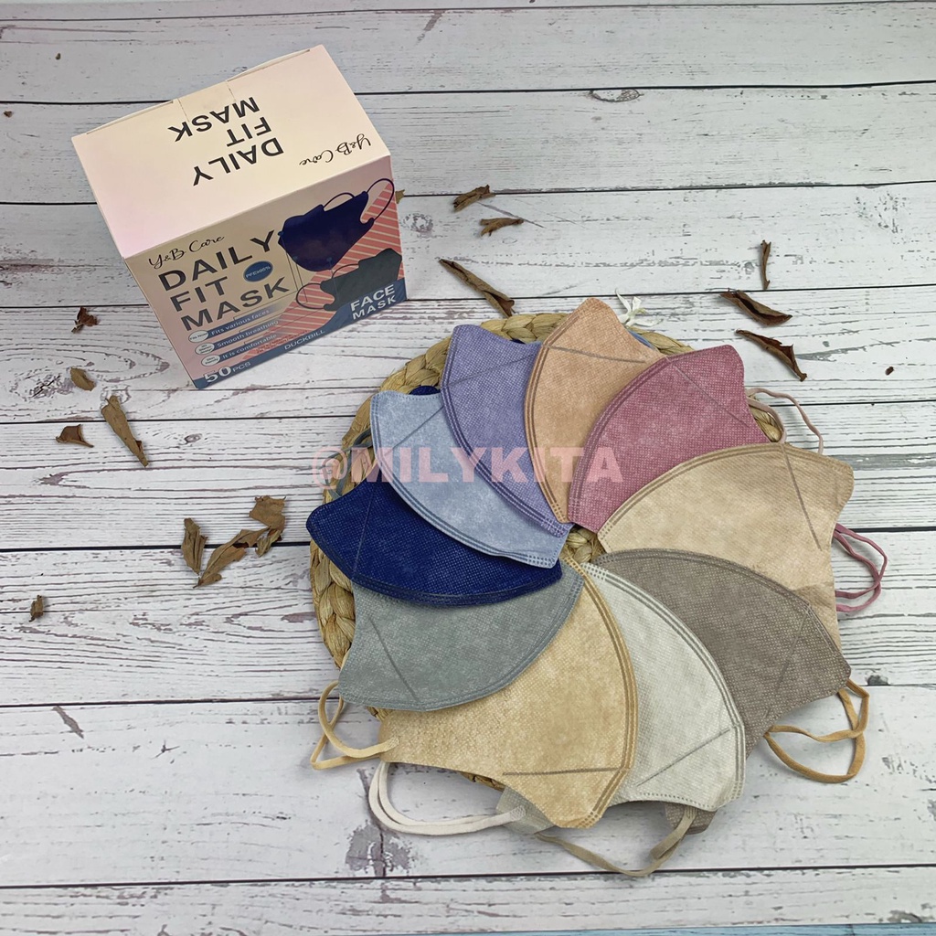Masker Duckbill FM Putih 3 ply Import 50 pcs Cantol Kuping Murah Earloop