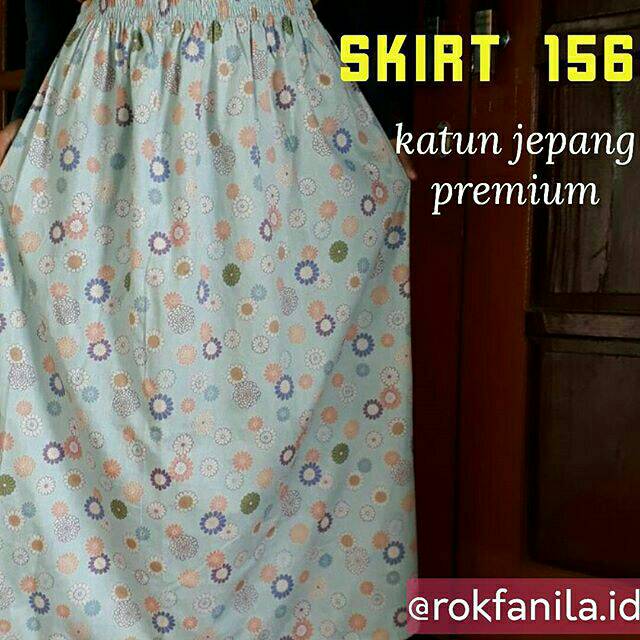 Rok Panjang Katun Jepang Motif Bunga Daisy Cantik_Skirt 156 Rokfanila