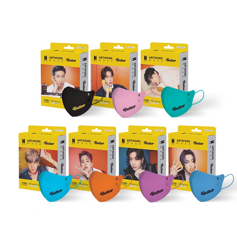[Ready stok] BTS ARTWORK MASK - 'Butter' Edition JIMIN/JIN/J-HOPE/JUNGKOOK/RM/SUGA/V