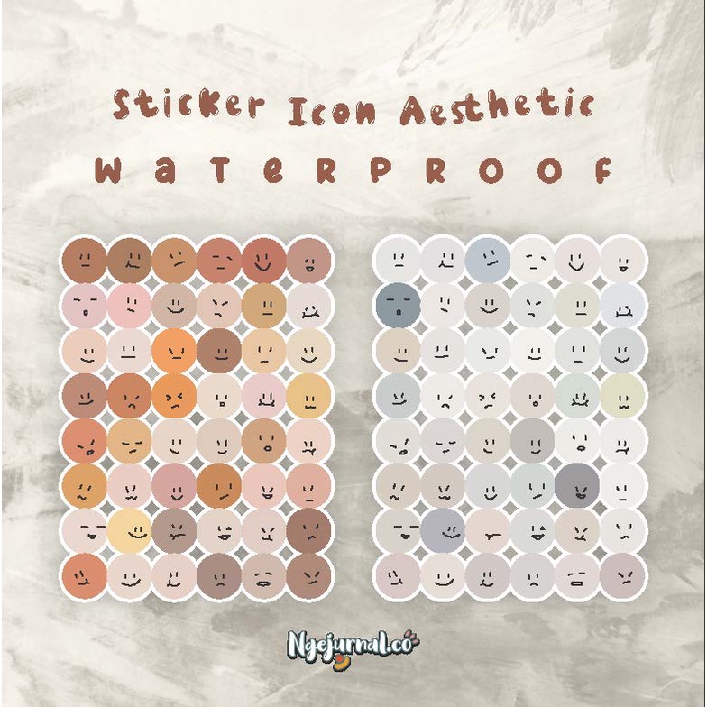 

1 lembar Sticker Icon Aesthetic Multifungsi Waterproof/Anti Air