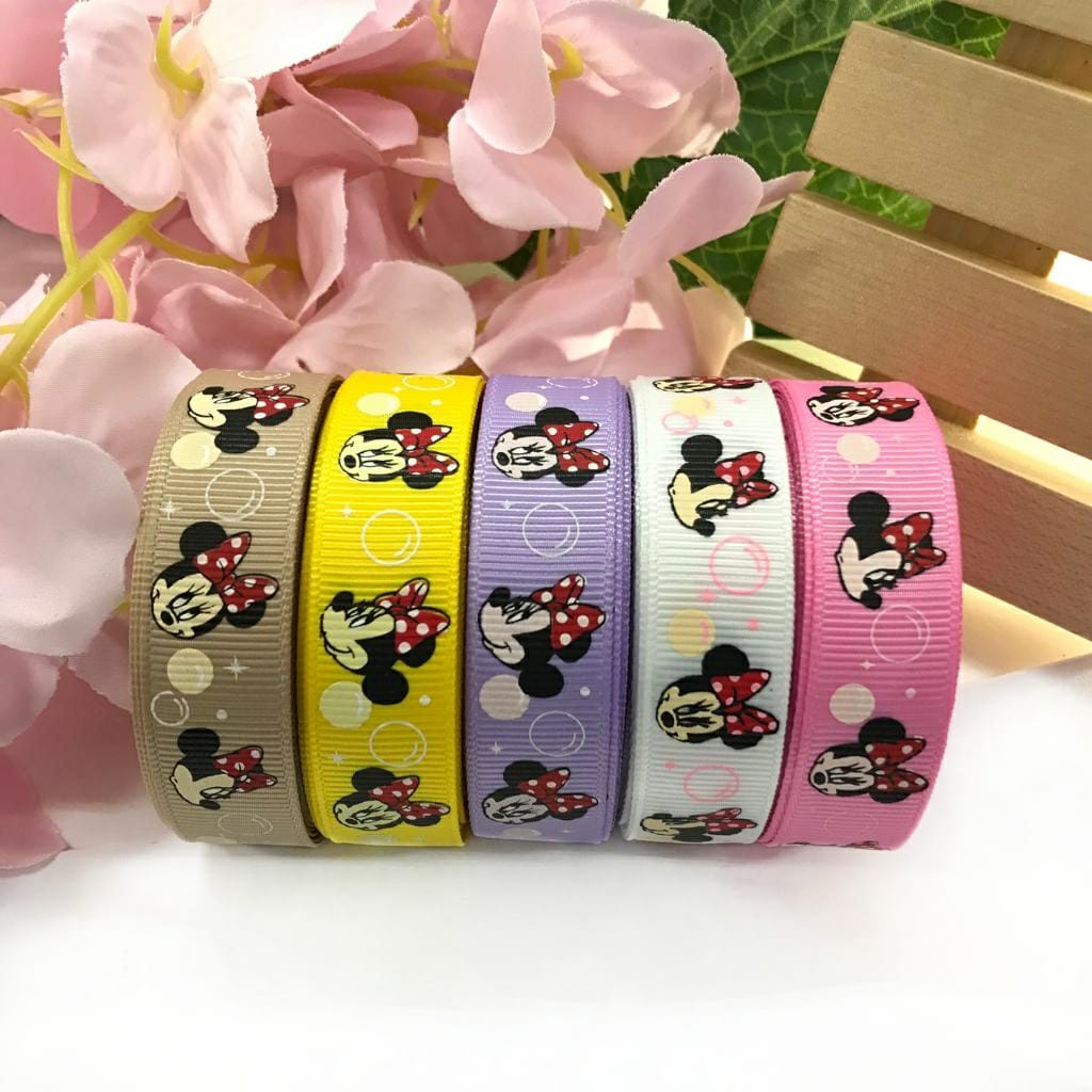 5 YARD - PITA GROSGRAIN MOTIF / PITA GROSGRAIN MOTIF MICKEY MOUSE/ MINNIE MOUSE / PITA DISNEy