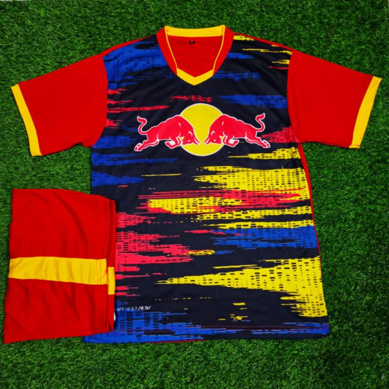 JERSEY PRINTING POLOS NON APPAREL MODEL JERSEY BOLA RB LEIPZIG AWAY 2021 2022 MERAH KUNING TERLARIS