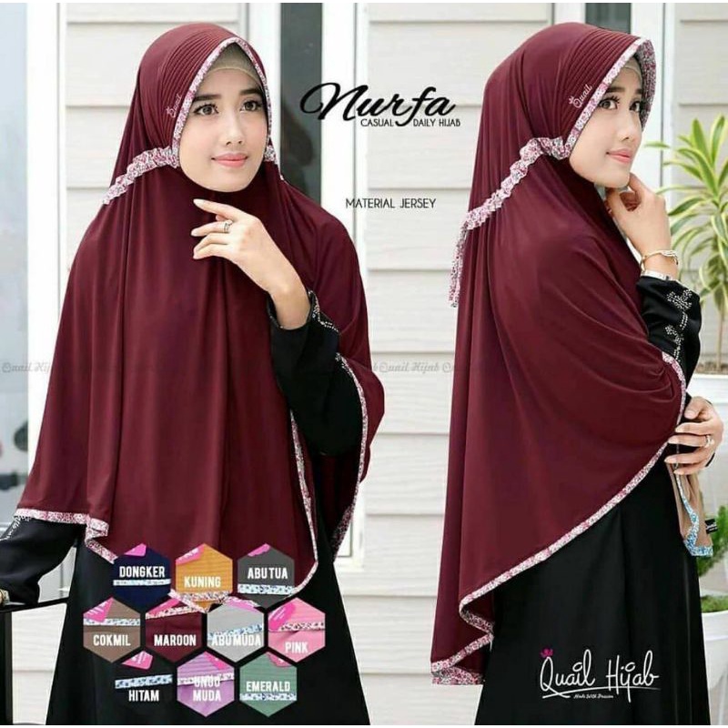 Jilbab simple serut Bunga murah || Jilbab instan || Hijab serut jumbo || Hijab motif bunga