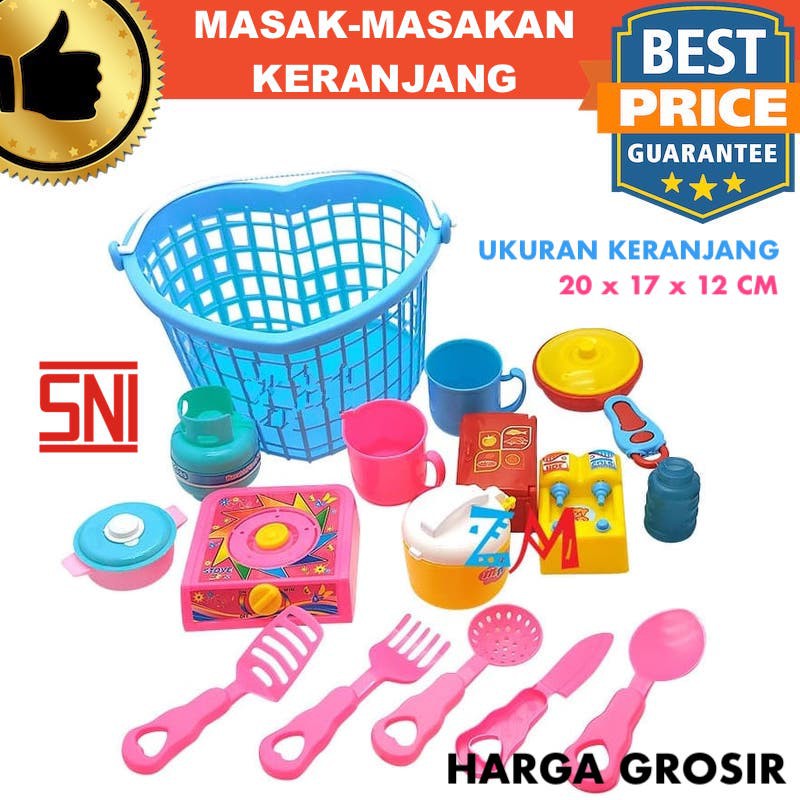 Mainan Masak Masakan Anak Perempuan Keranjang Cooking Set Grosir Murah