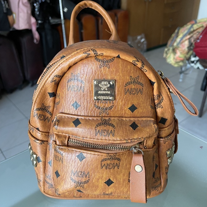 Tas wanita sling bag backpack mini 2in1 ransel selempang import tanggulangin MCM kulit sintetis