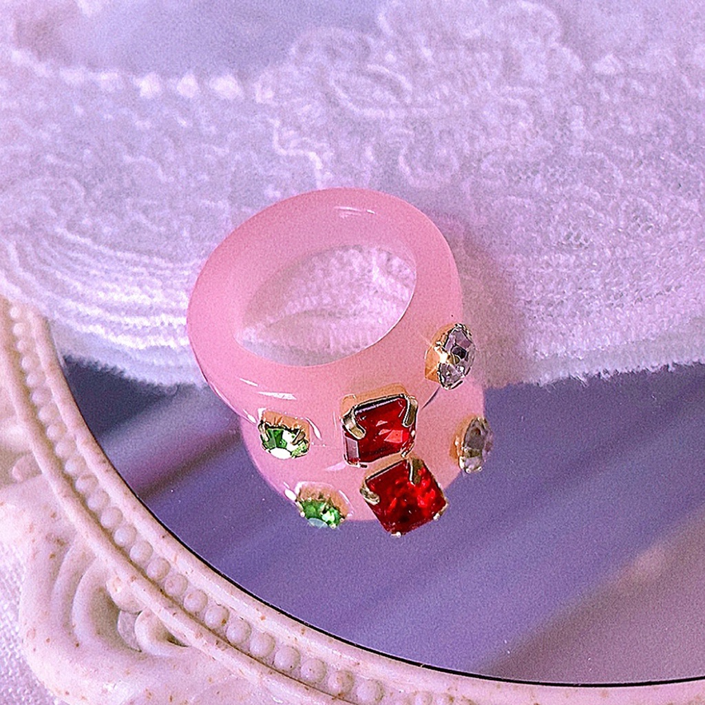 Hu Hu Hu Hu Hu Alat Bantu Pasang Kacamata♡ 1 Set Cincin Berlian Imitasi Bahan Akrilik Ramah Kulit Anti Gores Untuk Harian