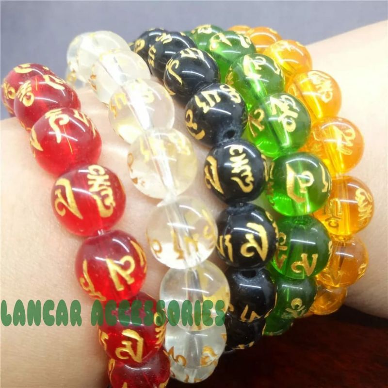 COD✅ Gelang Batu Mantra Buddha Original 8mm 10mm Free Box Bludru