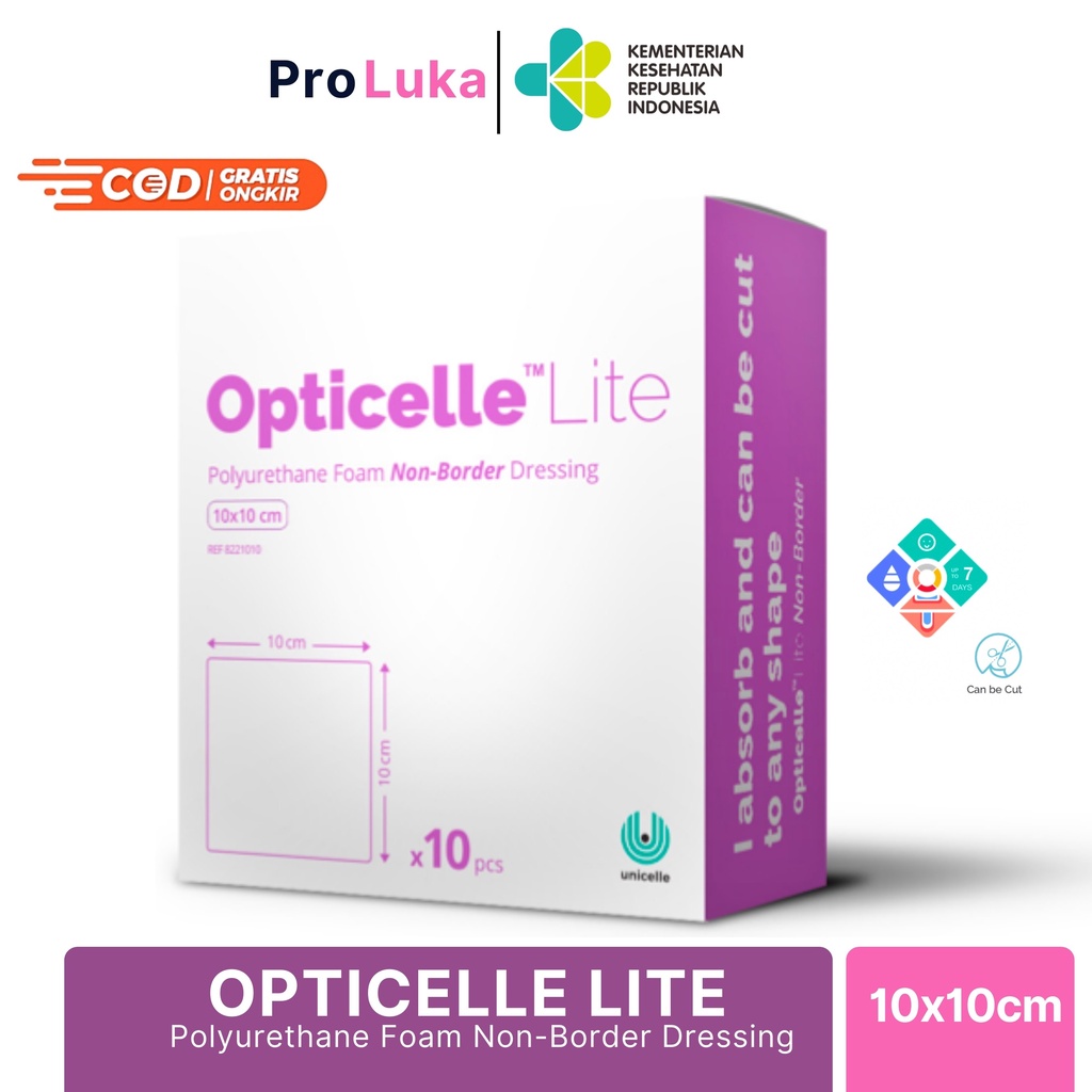 Jual proluka FOAM DRESSING OPTICELLE LITE 10x10 cm penyerap cairan