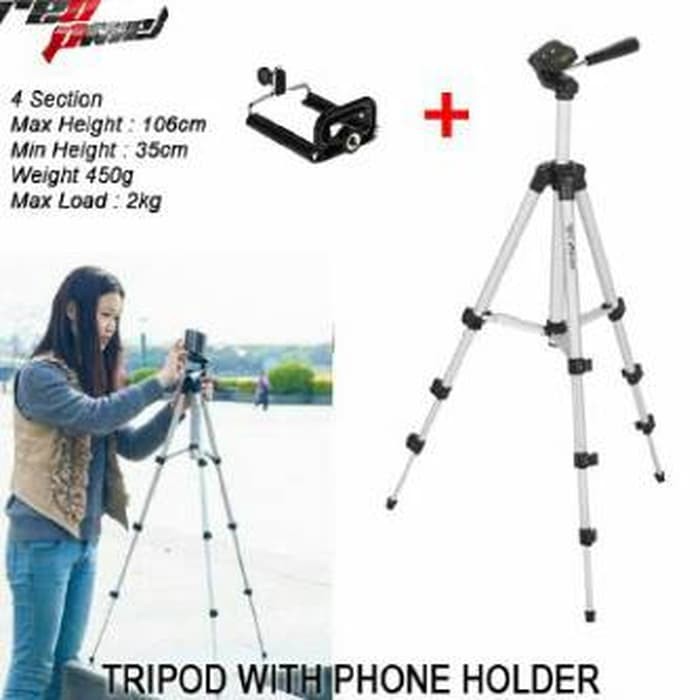 PROMO TERBARU TRIPOD 1 METER PLUS HOLDER U / TRIPOD 1METER / TRIPOD 1M