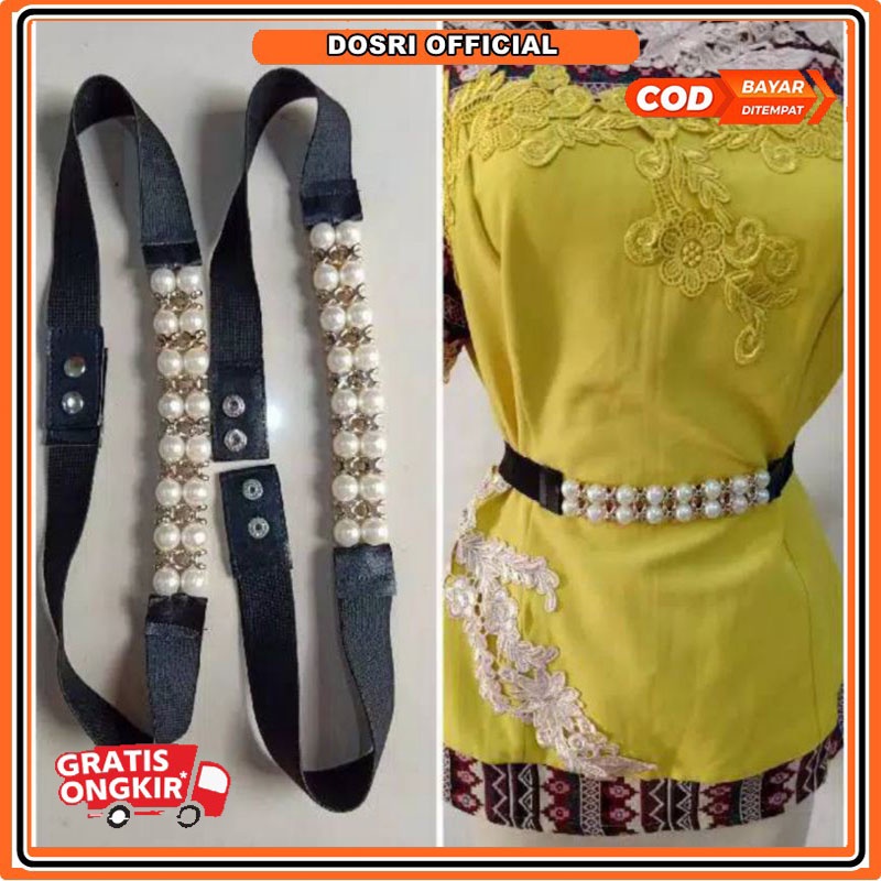 [ BISA COD ] Ikat Pinggang Karet Elastis Wanita Belt Mutiara Tali Pinggang Wanita Belt Gesper Kekinian