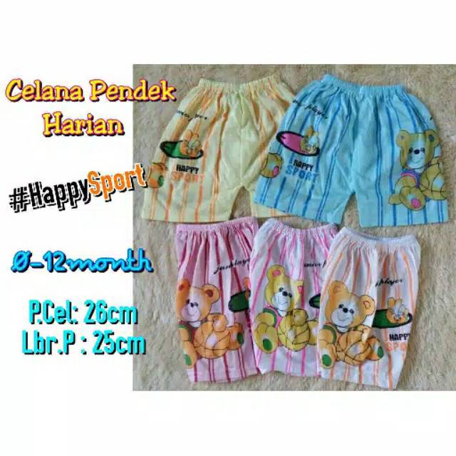 T5 Celana Pendek Bayi 0 - 12 Bulan | Celana Kain Bayi Baru Lahir Newborn | Celana Katun Motif