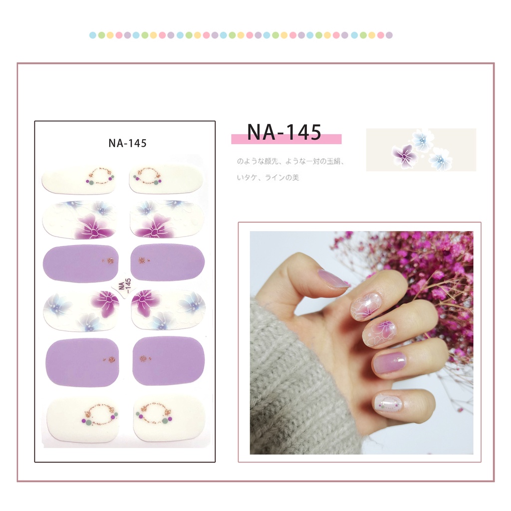 Na141-160Pcs / Lembar Stiker Kuku Palsu 3d Bronzing Untuk Nail Art Diy