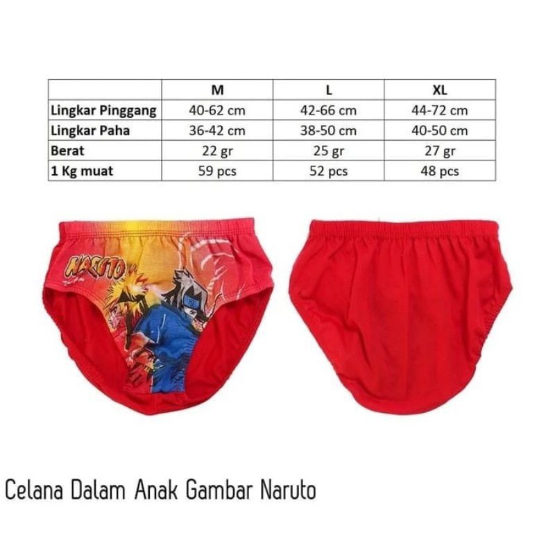 3PCS Celana dalam anak Naruto || Celana dalam murah