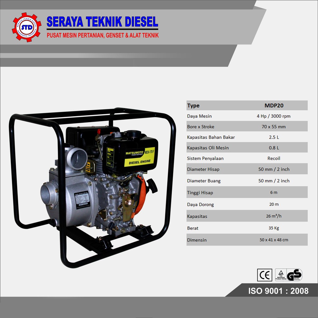 POMPA ALKON SOLAR 2 - 3 INCH / DIESEL WATER PUMP MATSUMOTO