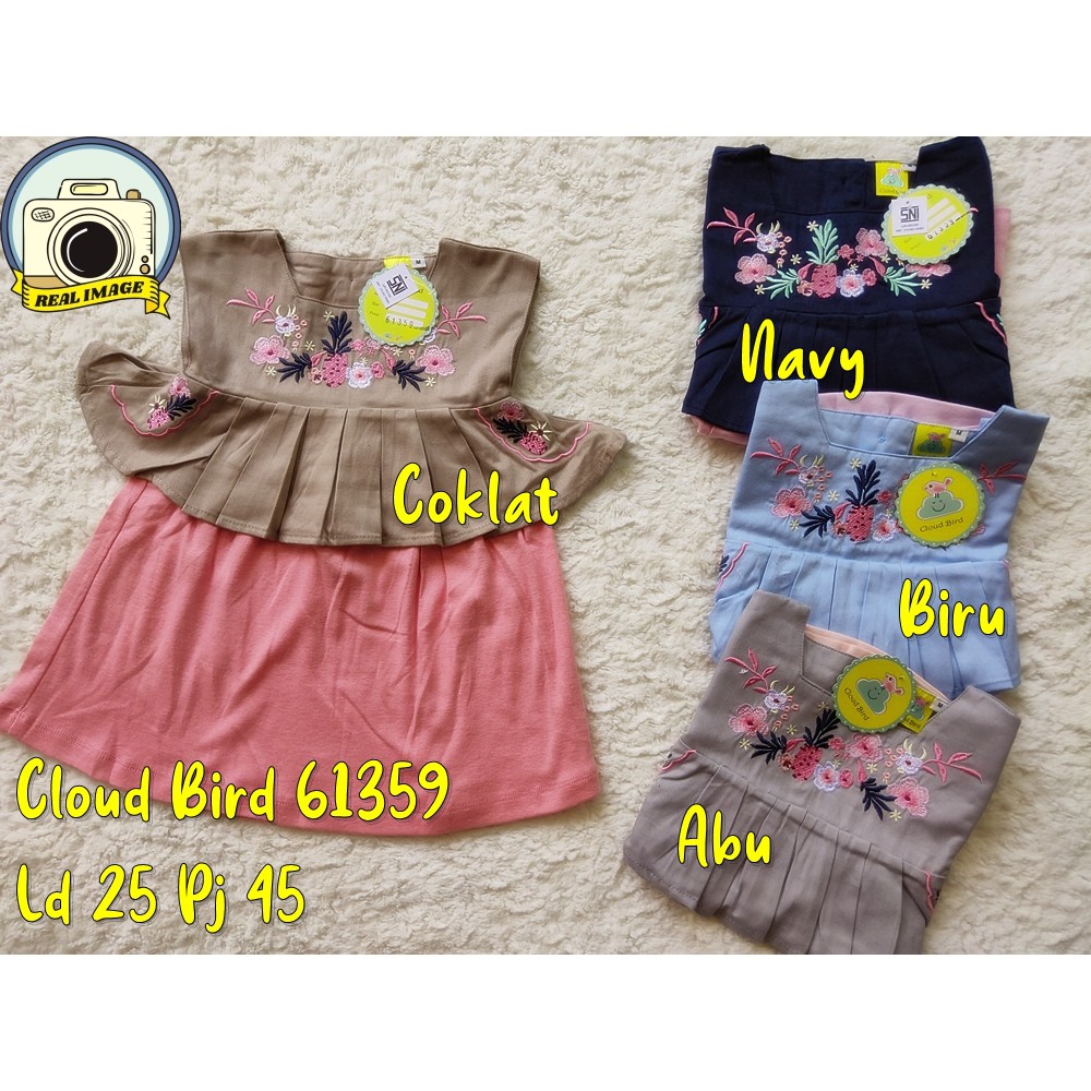 CLOUD BIRD 61359 DRESS BORDIR BUNGA UNTUK ANAK BAYI