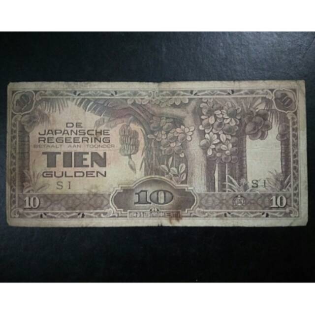 Uang 10 gulden de javasche bank jaman jepang
