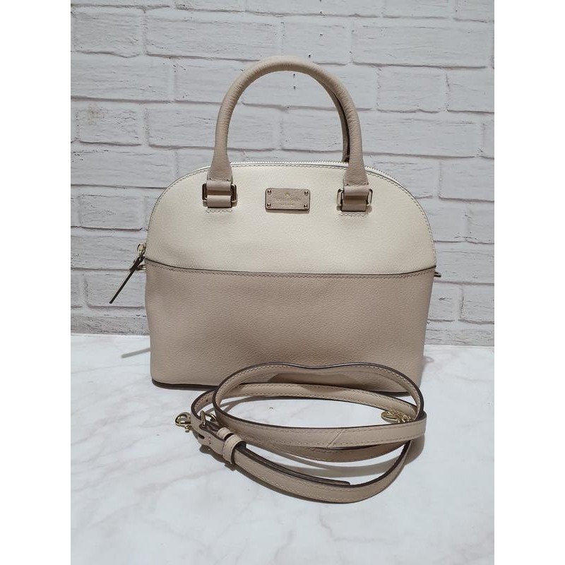 tas kate spade carli large satchel warmbeige