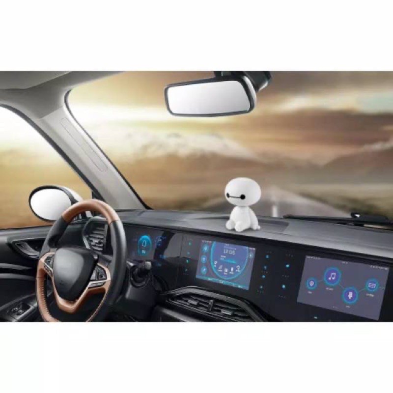 Boneka dashboard mobil kepala goyang baymax