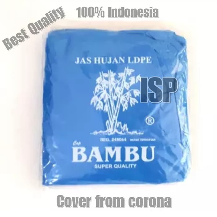 JAS HUJAN PLASTIK MERK BAMBU BAHAN TEBAL