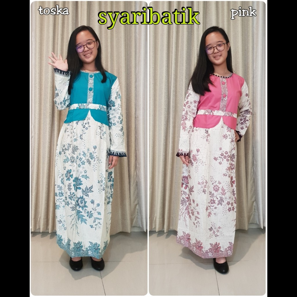 SYARIBATIK GAMIS BATIK 9-12TH ANAK PEREMPUAN TANGGUNG MELATI DSR CREAM