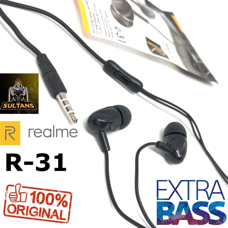 HANDSFREE REALME R-31 EXTRA BASS EARPHONE PROMO SEN