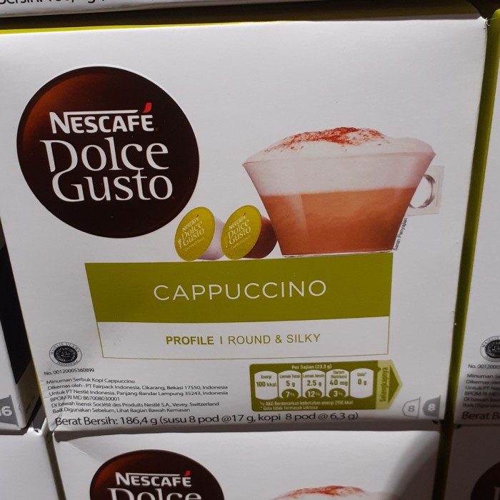 

Kopi - Kopi Kapsul Nescafe Dolce Gusto Cappucino 186,5G(Susu 8Pod+Kopi 8Pod)