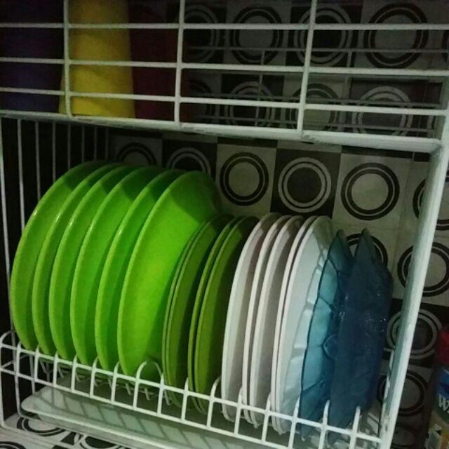 (6pcs) Piring Melamin Segi Cekung Unica 9 Motif Bunga / M5109