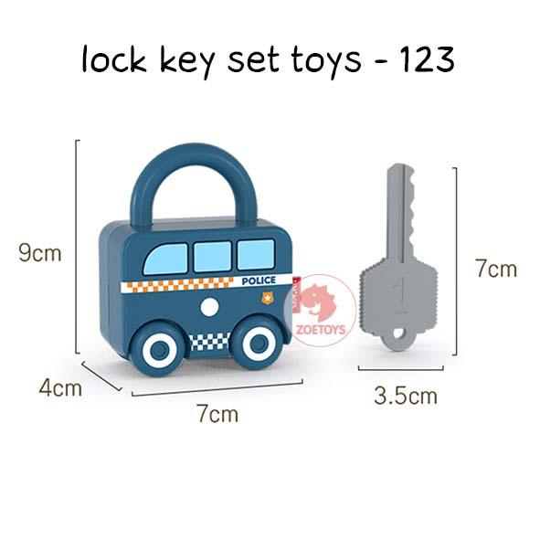 Zoetoys Lock Key Set Toys | Mainan Kunci Gembok Anak Tema Transportasi