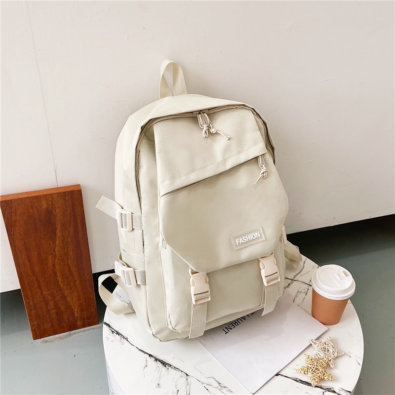MURMURE.ID | TAS RANSEL IMPORT WANITA  ALA KOREA BACKPACK IMPORT TAS SEKOLAH KULIAH KERJA REMAJA-WHITE
