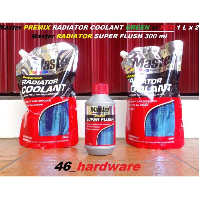 Jual MASTER RADIATOR COOLANT GREEN OR RED POUCH Air radiator dan FLUSH