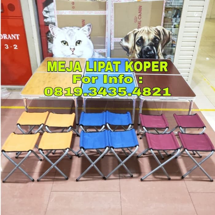 Meja Lipat HPL Plus Kursi  Meja Lipat Koper  Meja Makan