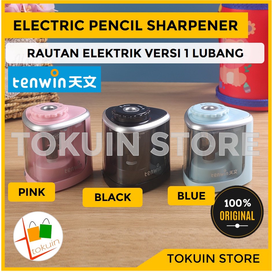 Rautan Orotan Serutan Pensil Otomatis Elektrik Pencil Sharpener Tenwin