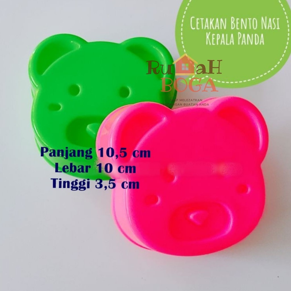 Cetakan Nasi Makanan Kue Apem Kukus Basah Bento Mini Kepala Panda Plastik