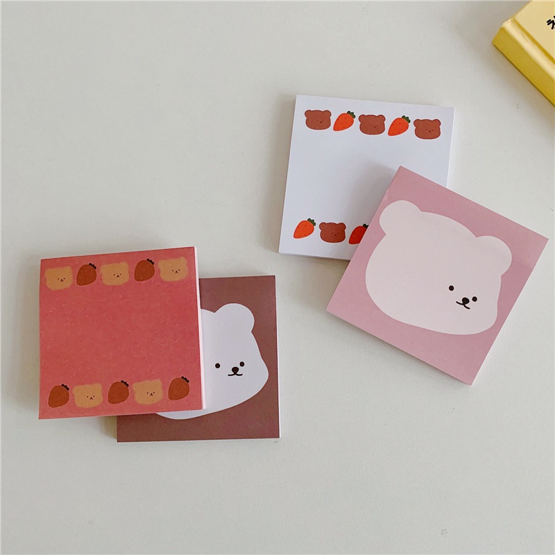 Kertas Memo Sticky Note / Post-It Motif Kartun Beruang Lucu Untuk Dekorasi Buku Diary / Jurnal Diy