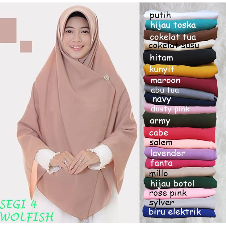 SEGIEMPAT JUMBO JILBAB SYAR'I  WOLFISH POLOS 130 * 130