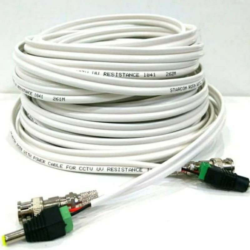 Kabel cctv rg59 15 meter lengkap