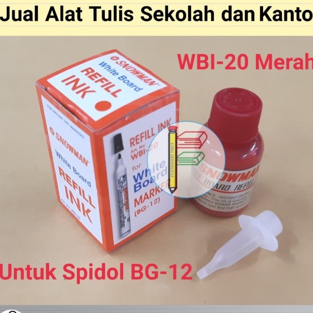 Tinta Isi Refill Spidol White Board Papan Tulis WBI-20 Merah Ecer