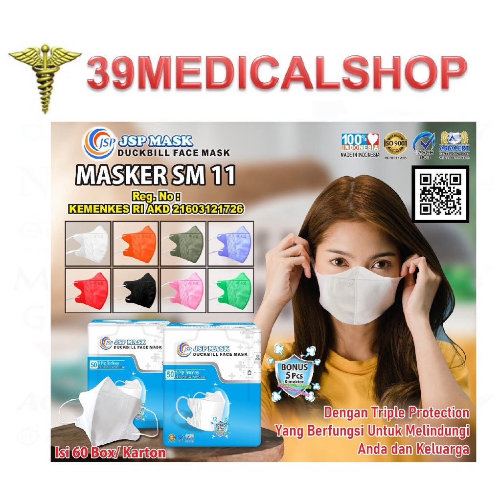 MASKER DUCKBILL JSP SM11 (1 BOX ISI 50) - MASKER JSP DUCKBILL