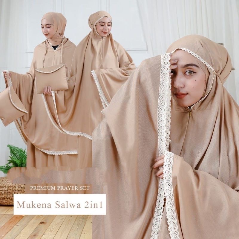 MUKENA RAYON POLOS SALWA DEWASA 2IN1