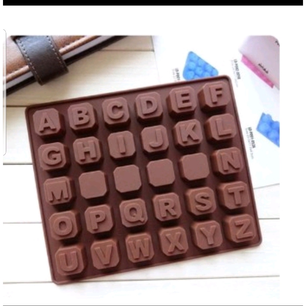 CETAKAN COKLAT HURUF ABJAD SILIKON ES BATU ANGKA ABCD JELLY KUE PUDING