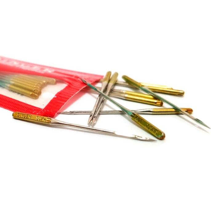 TURUN HARGA Jarum Jahit Kaos/Bahan Stretch/Jersey Merk SINGER 2045 Gold Tip AP171