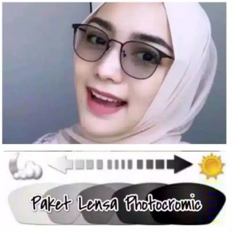 FRAME KACAMATA WANITA 1924 BESI + LENSA PHOTOCROMIC | KACAMATA MINUS |
