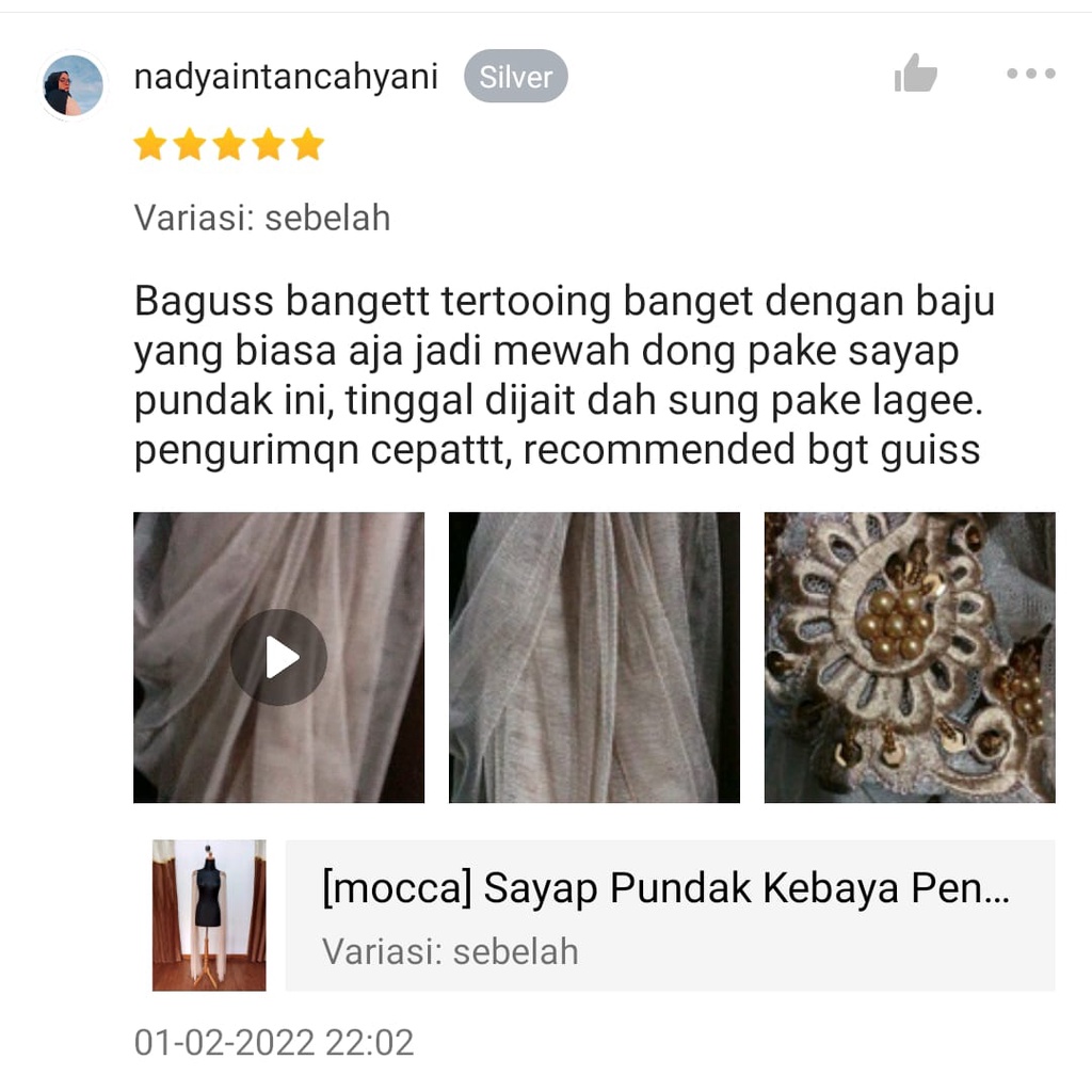 [mocca] Sayap Pundak Kebaya Pengantin / Sayap Bahu / Slayer Pundak / Slayer Bahu