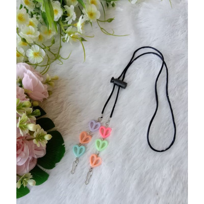 LOVE BELAH RAINBOW/Strap Masker 2in1/Kalung masker/masker hijab/masker/stopper/lanyard