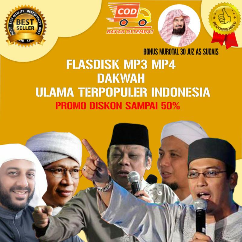Flasdisk Mp3 & Mp4 Kumpulan dakwah dai - dai kondang Indonesia