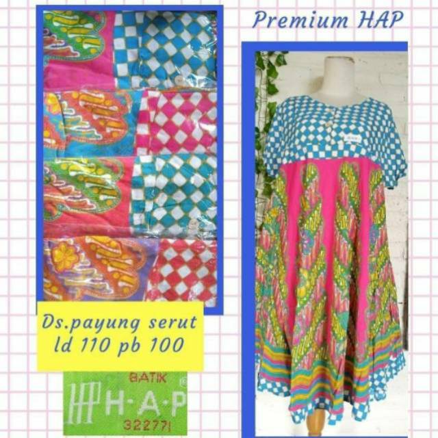 Daster batik klok payung hap oleh oleh jogja solo batik sogan polcadot