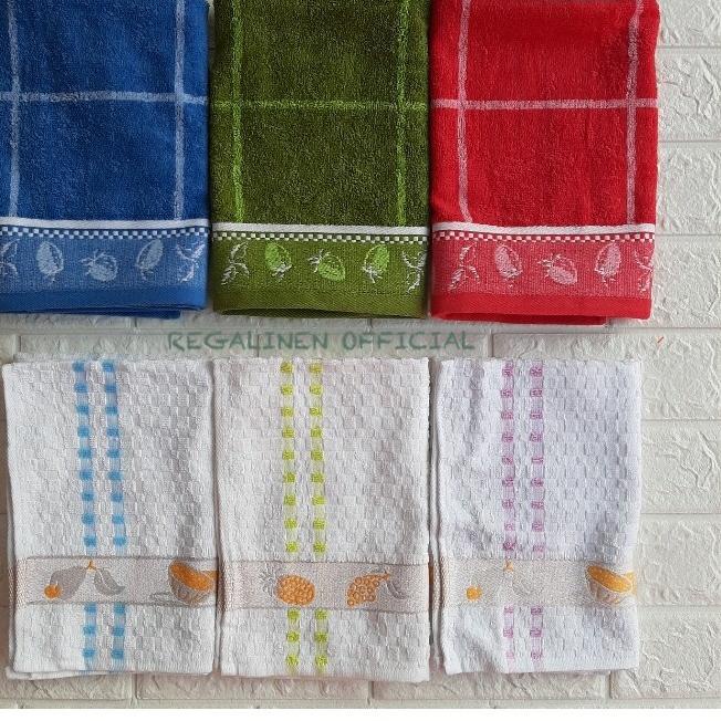 ❁ PROMO Serbet Handuk Lap Tangan Wafel Gantung 50x50 Lap Piring Cotton Kastex by LENUTA WARNA DOMINA