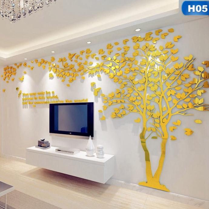 Stiker Dinding Dengan Bahan Akrilik Dan Gambar Pohon 3D Ukuran Besar Original|Asli|Premium|Diskon|Ori