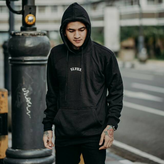Sweater Hoodie Jaket Pria Salviohexia Unisex Slvhx Hitam