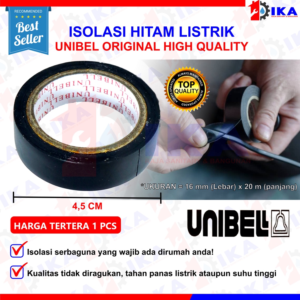 Isolasi Lem Listrik Solatip Unibel Unibell Pro Selotip Lakban PVC Electrical Tape Solasi Kabel Hitam